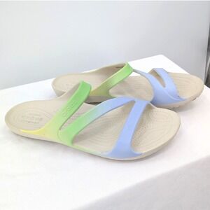 Crocs Dual Strap Sandals Women's 10 Pastel Colorblock Coastal Comfort